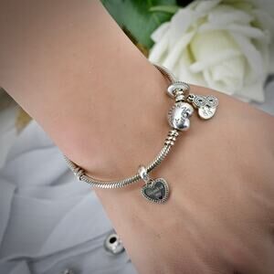 Pandora Sterling Silver 925 ALE 6" Kids Starter Charm Bracelet Heart Closure